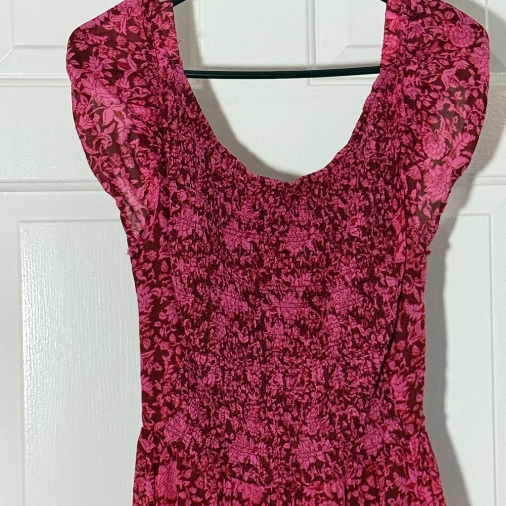 Free People Ultraviolet Burgundy Open Back Maxi Dress, Size L